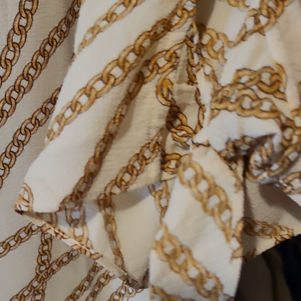 MICHAEL Michael Kors Chain Pattern Blouse - Cream and Brown​ - Picture 4 of 4